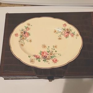 Vintage Delicate Floral Tray with Pink Roses